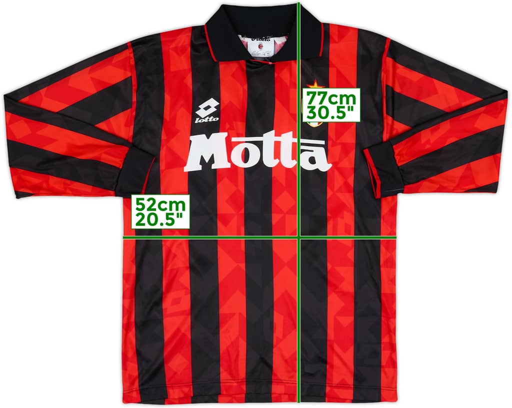 1993-94 AC Milan Home L/S Shirt - 5/10 - (L)