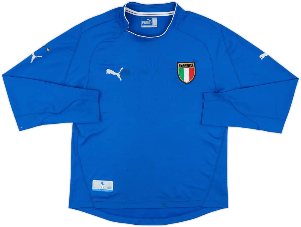 2003-04 Italy Home L/S Shirt - 6/10 - (L)