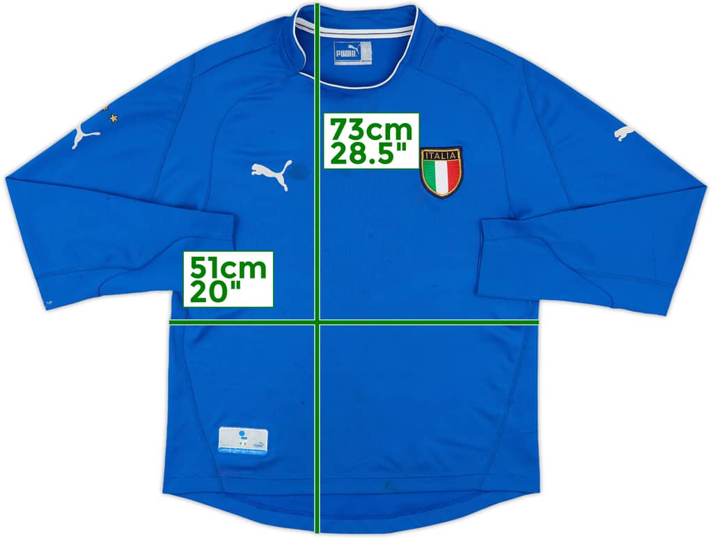 2003-04 Italy Home L/S Shirt - 6/10 - (L)