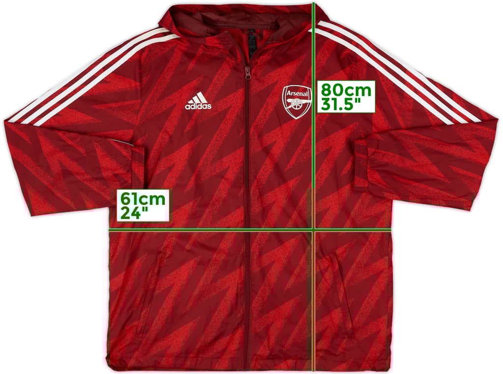 2021-22 Arsenal adidas Hooded Rain Jacket - 7/10 - (L)