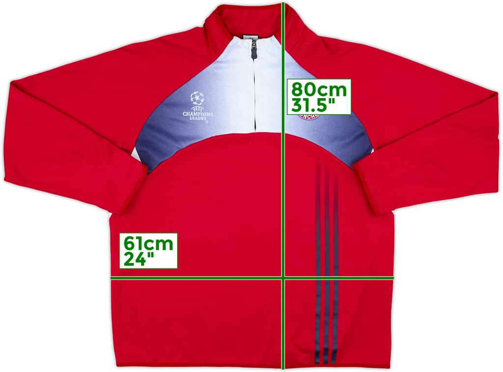2003-04 Bayern Munich adidas CL 1/4 Zip Sweat Top - 8/10 - (M/L)