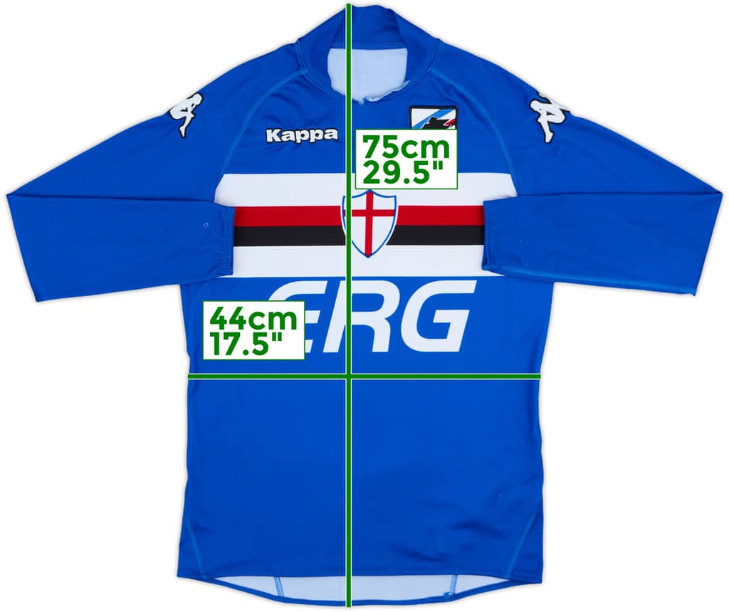 2005-07 Sampdoria Home L/S Shirt - 4/10 - (S)