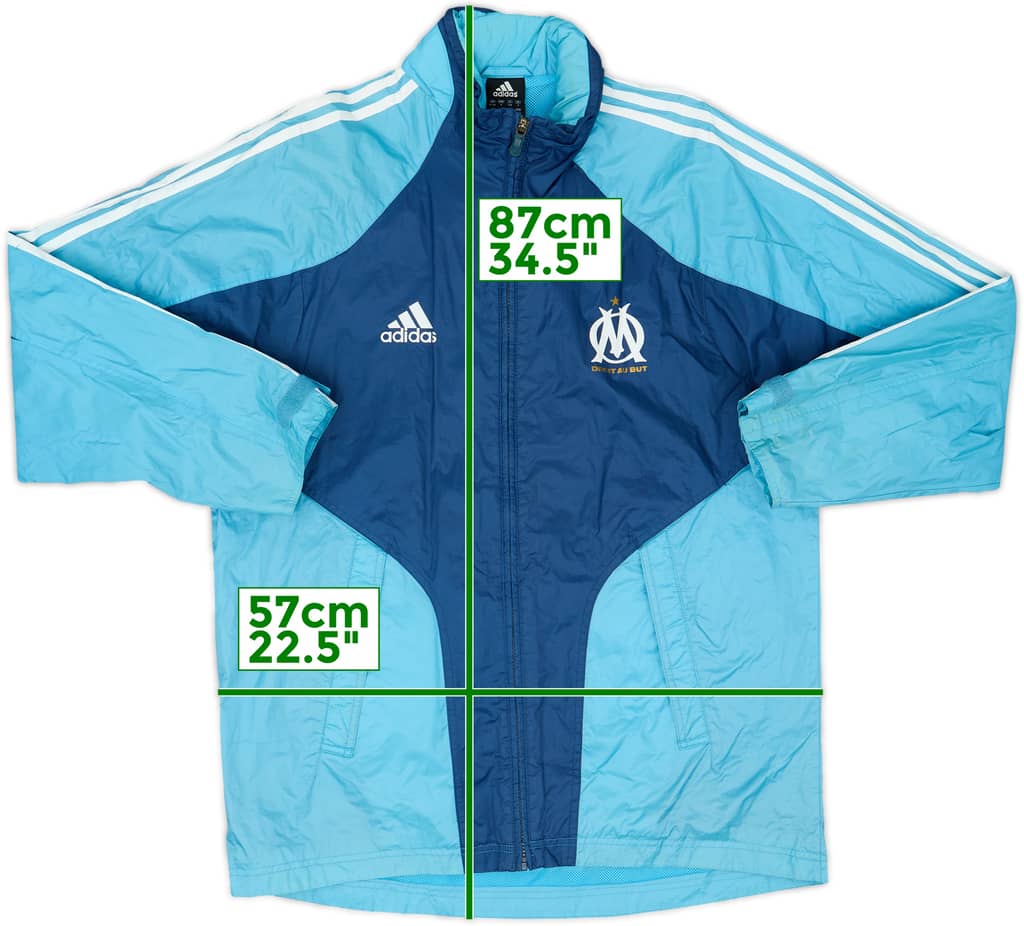 2004-05 Olympique Marseille adidas Hooded Rain Jacket - 7/10 - (S)