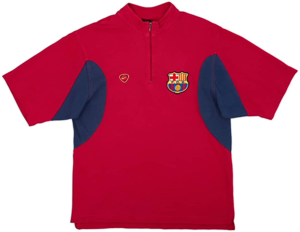 2003-04 Barcelona Nike 1/4 Zip Polo Shirt - 9/10 - (S)