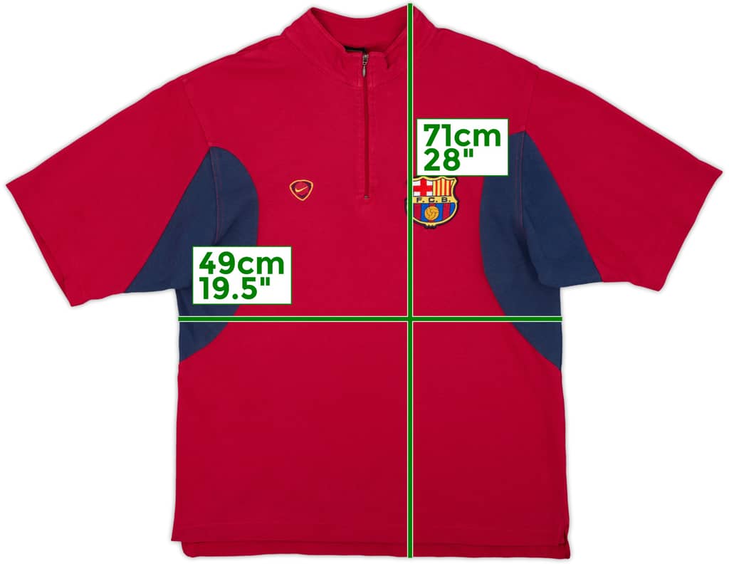 2003-04 Barcelona Nike 1/4 Zip Polo Shirt - 9/10 - (S)