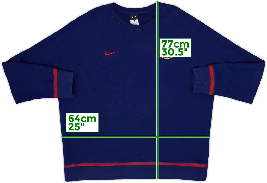 2016-17 Barcelona Nike Sweat Top - 7/10 - (XL)