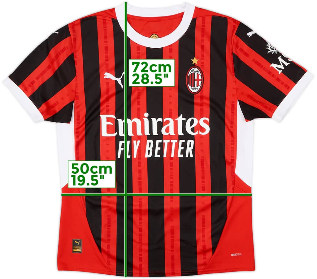 2024-25 AC Milan Home Shirt - 10/10 - (M)