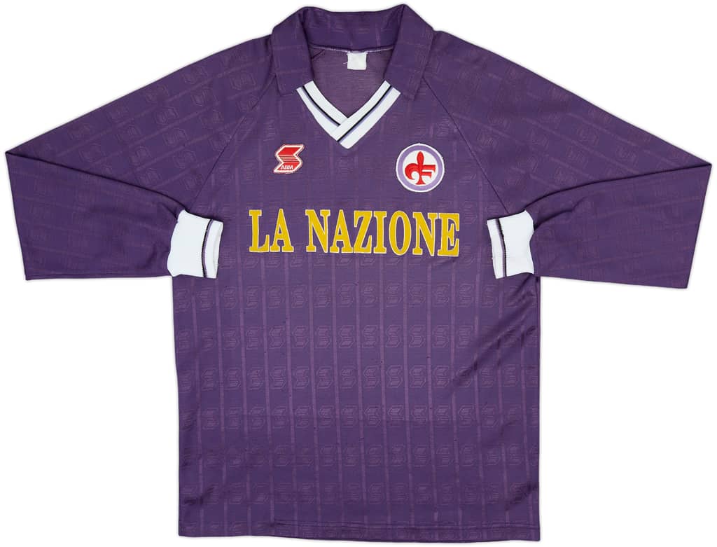 1990-91 Fiorentina Home L/S Shirt - 7/10 - (L)