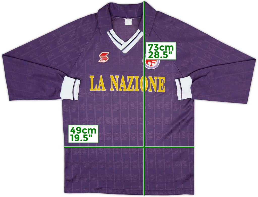 1990-91 Fiorentina Home L/S Shirt - 7/10 - (L)