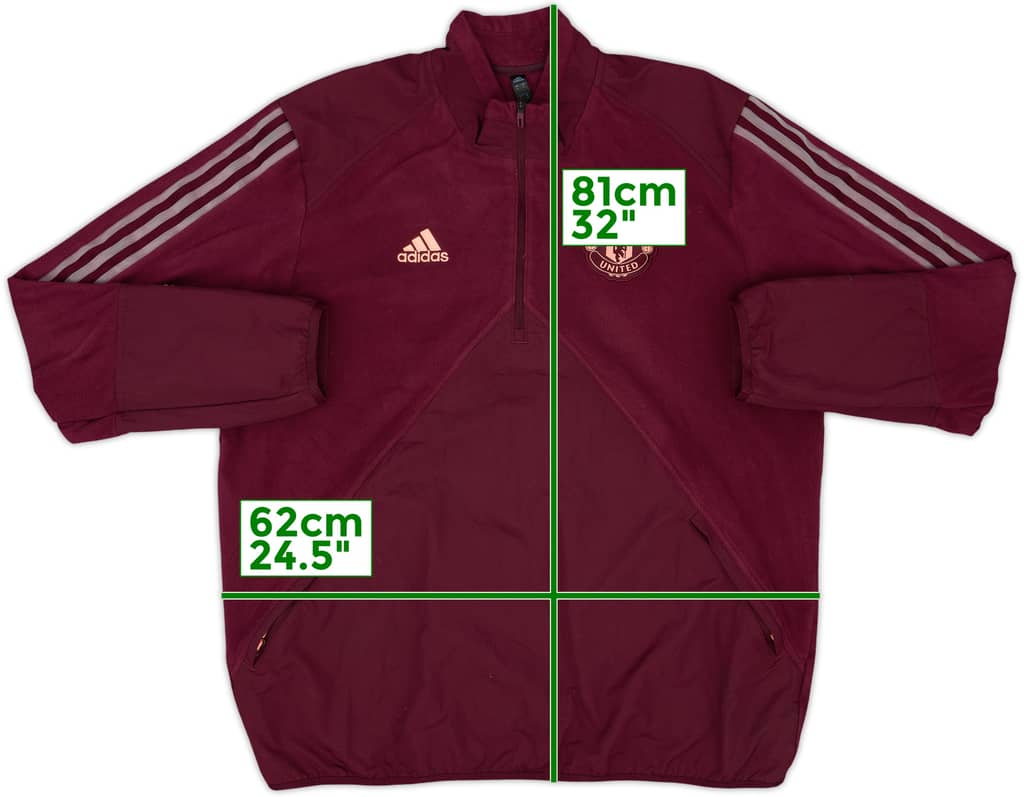 2020-21 Manchester United adidas 1/4 Zip Fleece Jacket - 8/10 - (XL)
