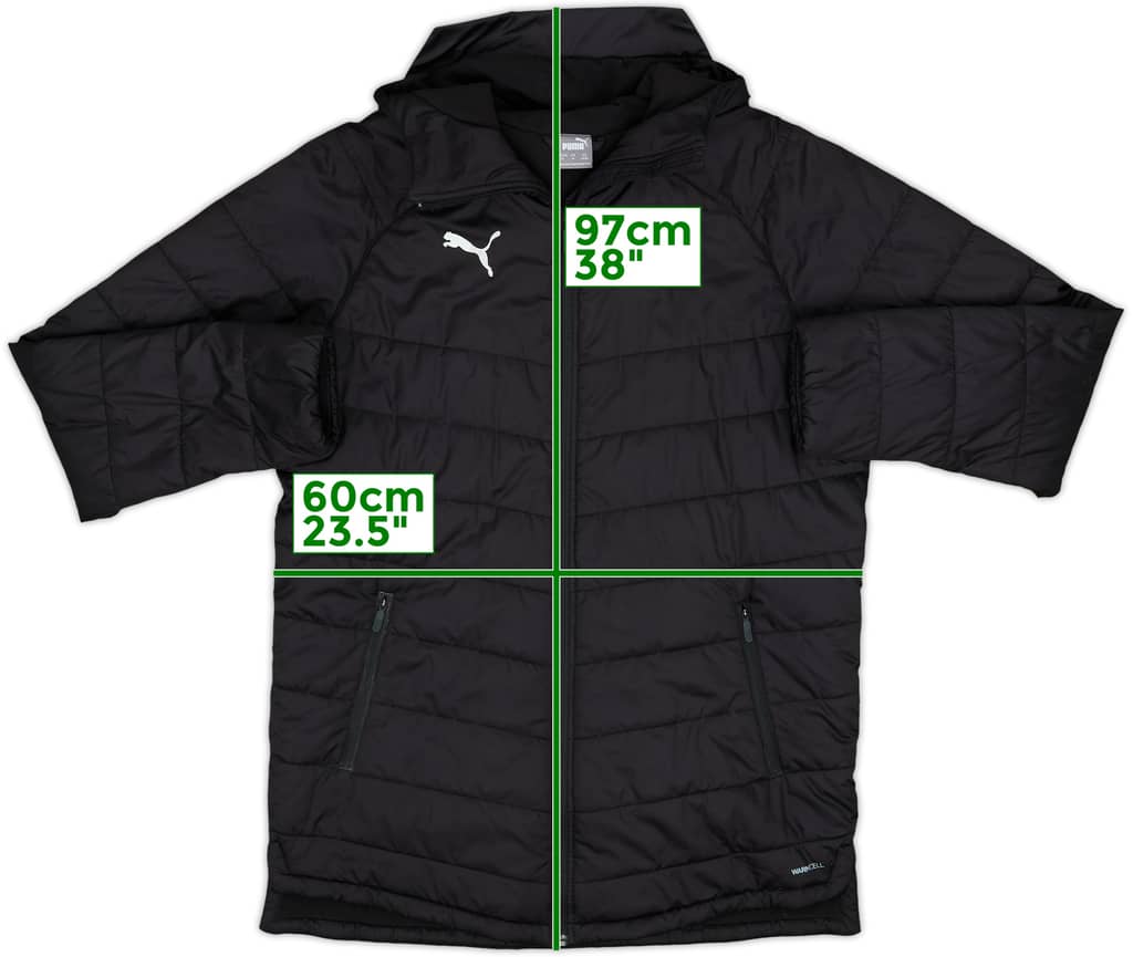 2019-20 Newcastle United Puma Hooded Padded Bench Coat - 8/10 - (M)