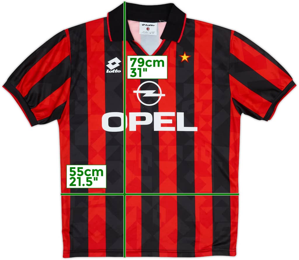 1994-95 AC Milan Home Shirt - 8/10 - (M)