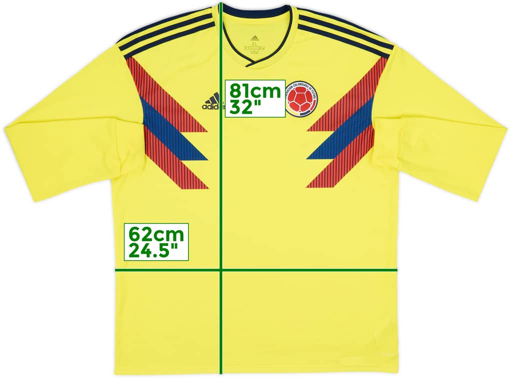 2018-19 Colombia Home L/S Shirt - 9/10 - (XL)