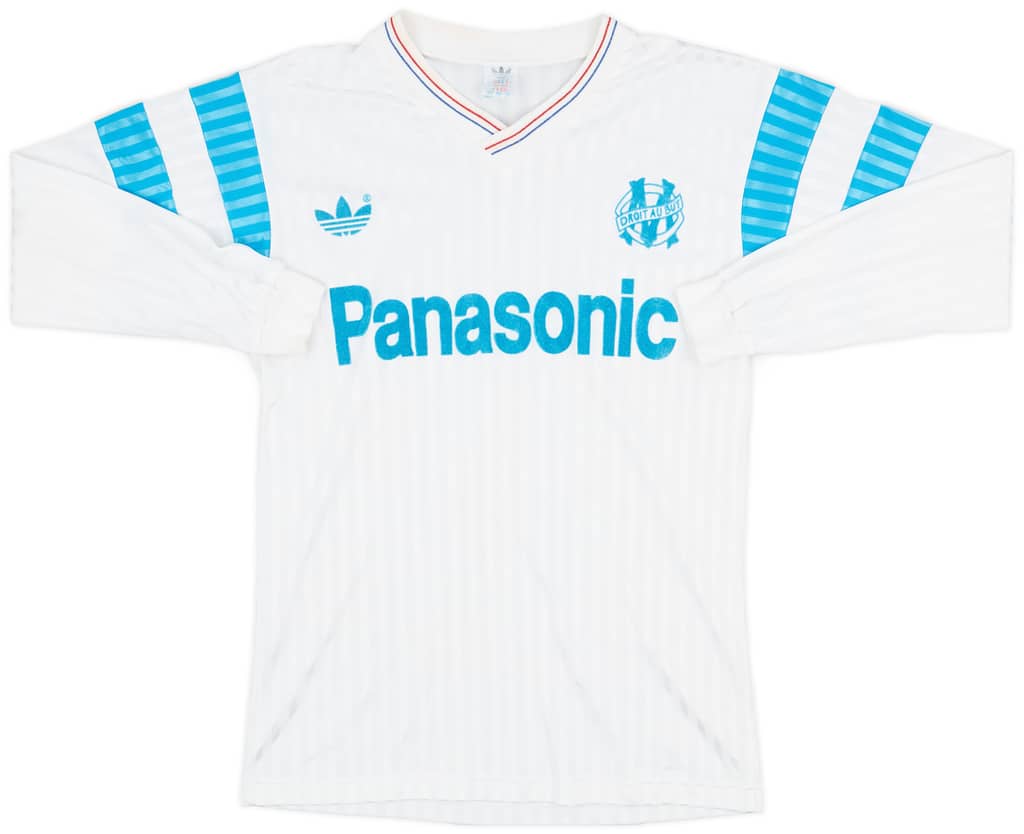 1990-91 Olympique Marseille Home L/S Shirt - 8/10 - (M)