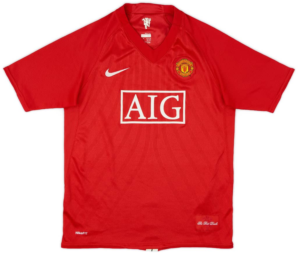 2007-09 Manchester United Home Shirt - 8/10 - (XL.Boys)