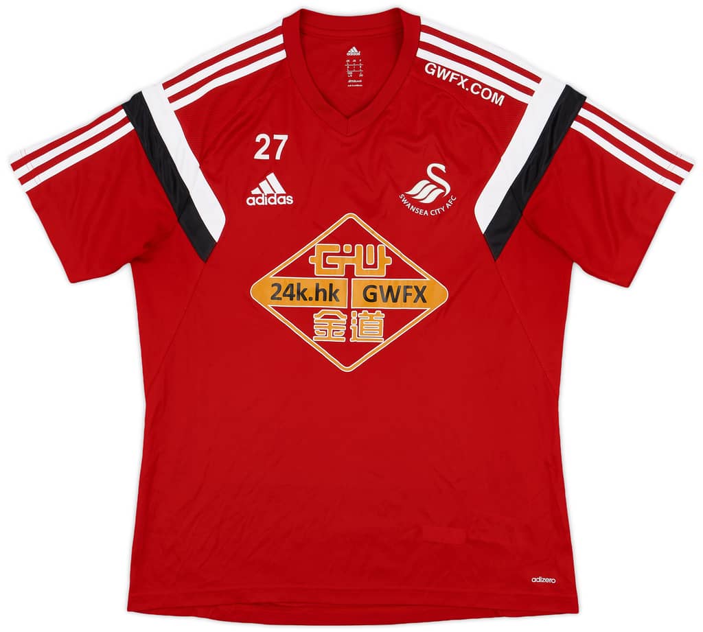 2014-15 Swansea Player Issue adidas Training Shirt #27 - 8/10 - (L)