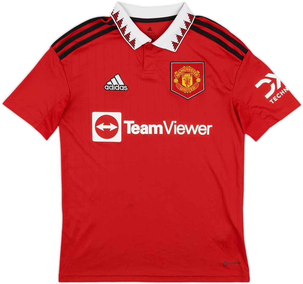 2022-23 Manchester United Home Shirt - 5/10 - (L.Boys)