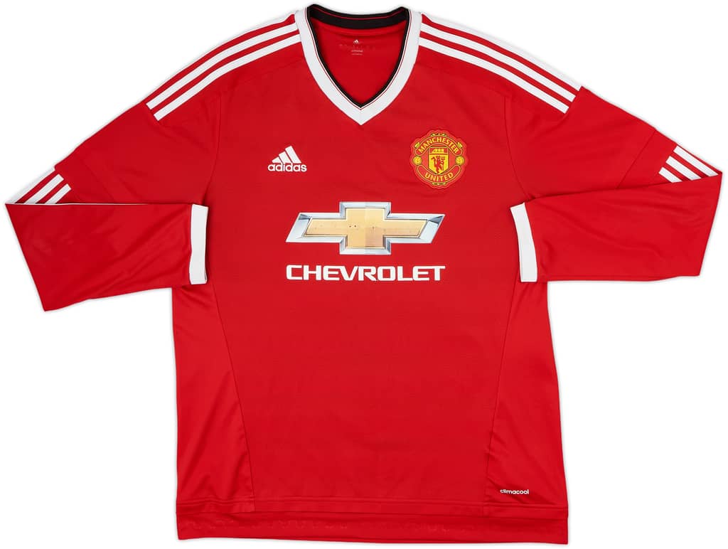2015-16 Manchester United Home L/S Shirt - 5/10 - (L)
