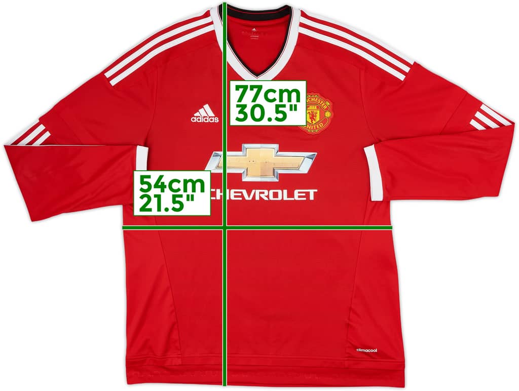 2015-16 Manchester United Home L/S Shirt - 5/10 - (L)