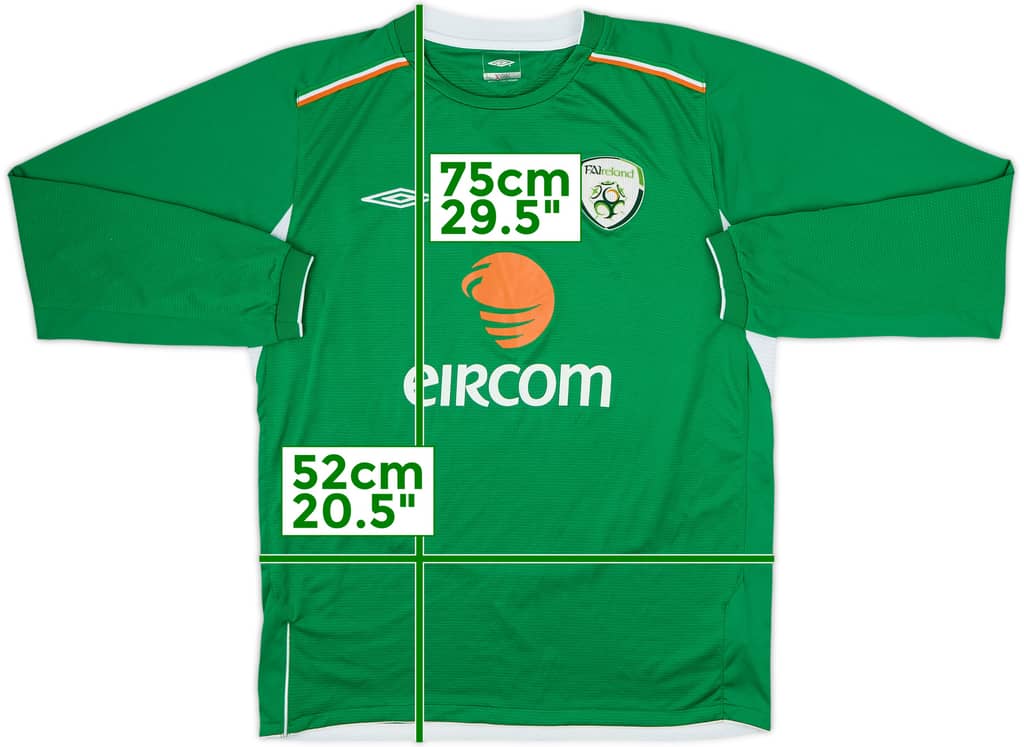 2004-06 Ireland Home L/S Shirt - 9/10 - (L)