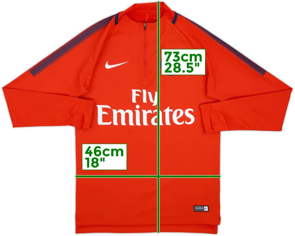 2017-18 Paris Saint-Germain Nike 1/4 Zip Drill Top - 8/10 - (S)