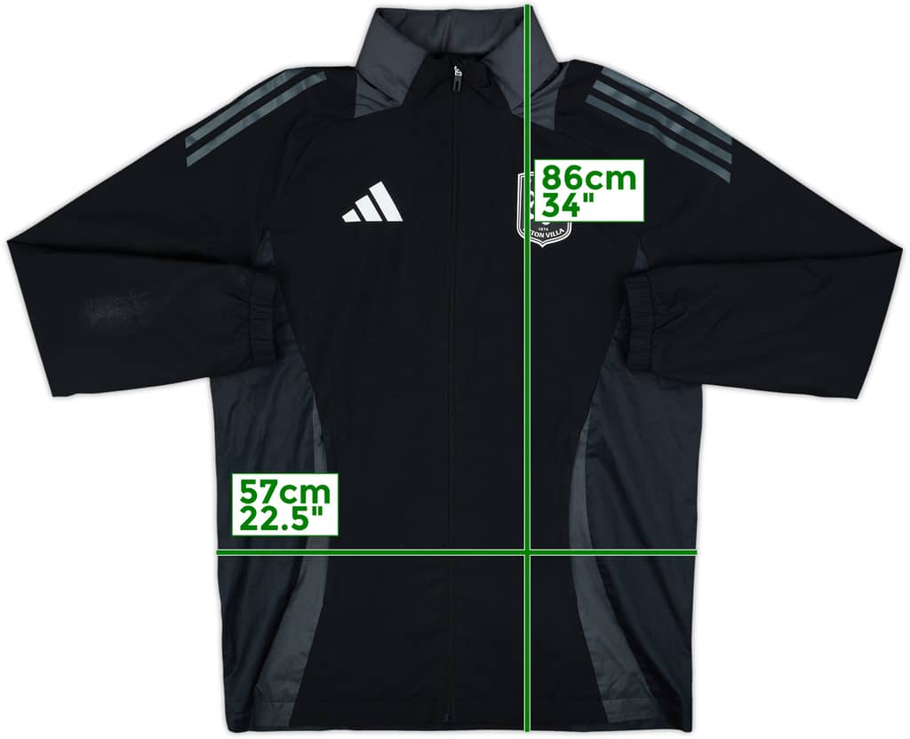 2024-25 Aston Villa adidas Hooded Rain Jacket - 6/10 - (M)