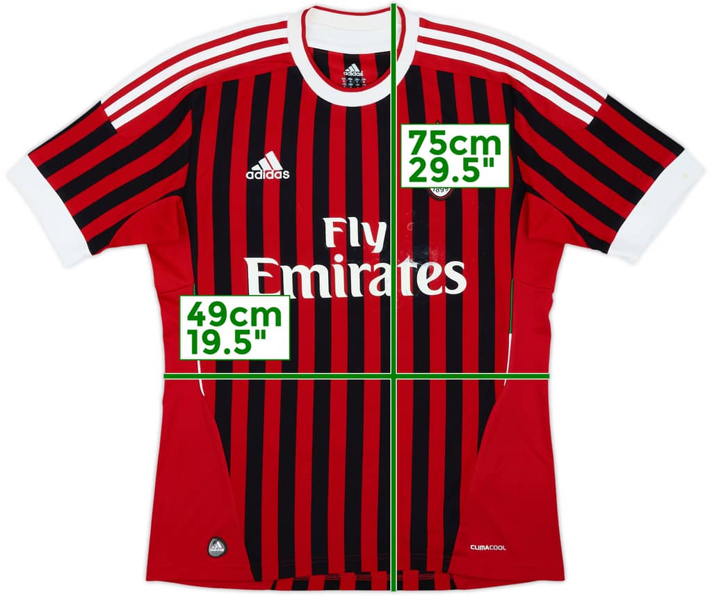 2011-12 AC Milan Home Shirt - 4/10 - (M)