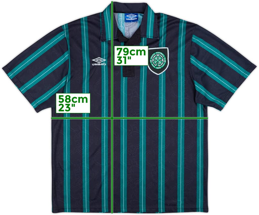 1992-93 Celtic Away Shirt - 8/10 - (XL)