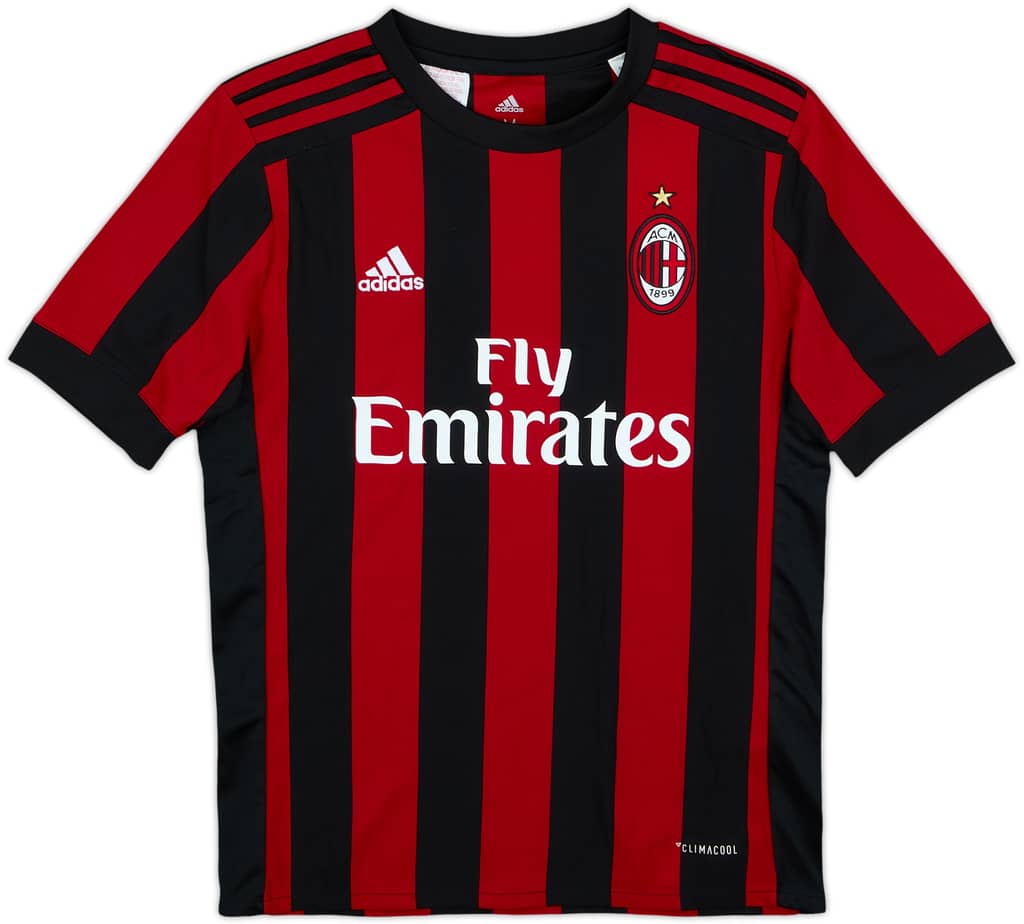 2017-18 AC Milan Home Shirt - 9/10 - (M.Boys)