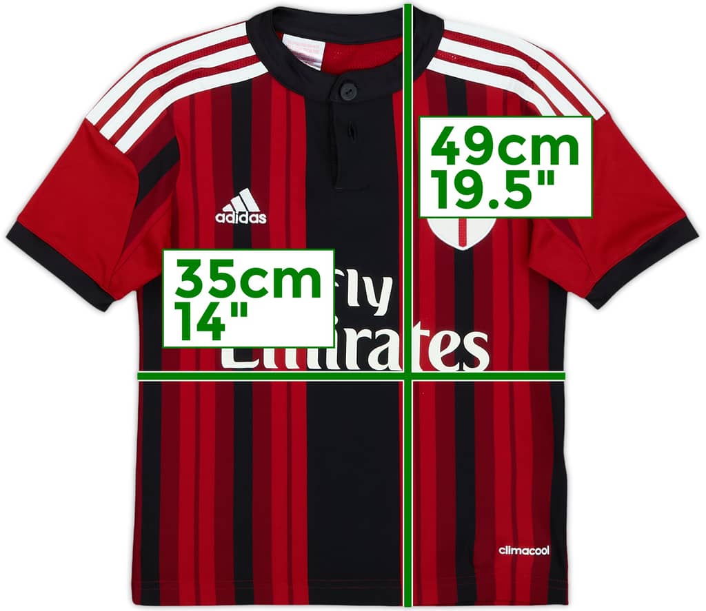 2015-16 AC Milan Home Shirt - 7/10 - (7-8 Years)