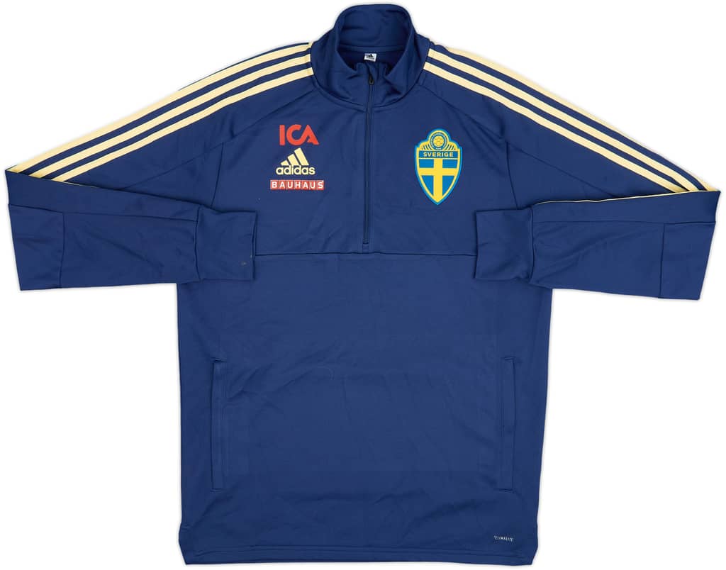 2017-18 Sweden Player Issue adidas 1/4 Zip Drill Top - 9/10 - (M)