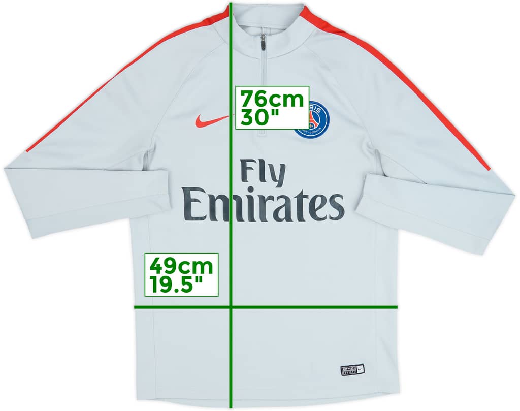 2017-18 Paris Saint-Germain Nike Top de entrenamiento con cremallera de 1/4 - 5/10 - (M)