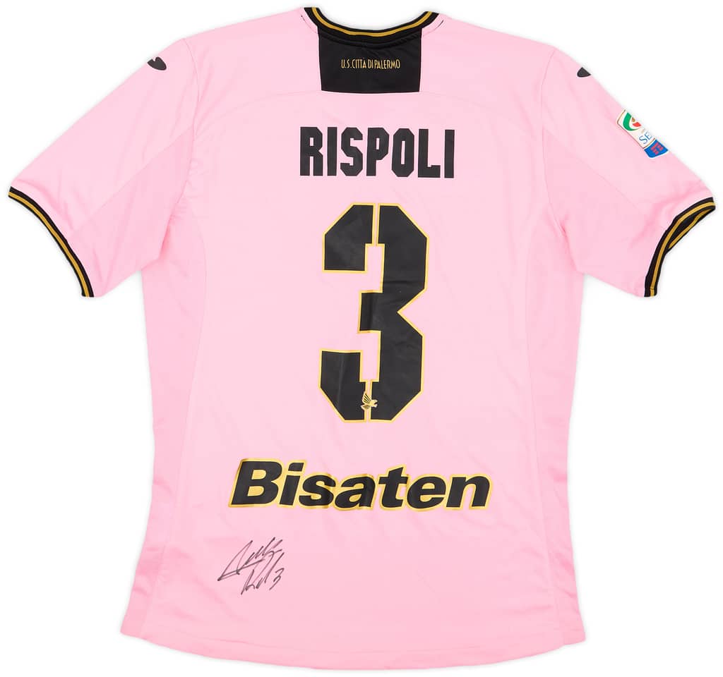 2016-17 Palermo Match Issue Signed Home Shirt Rispoli #3