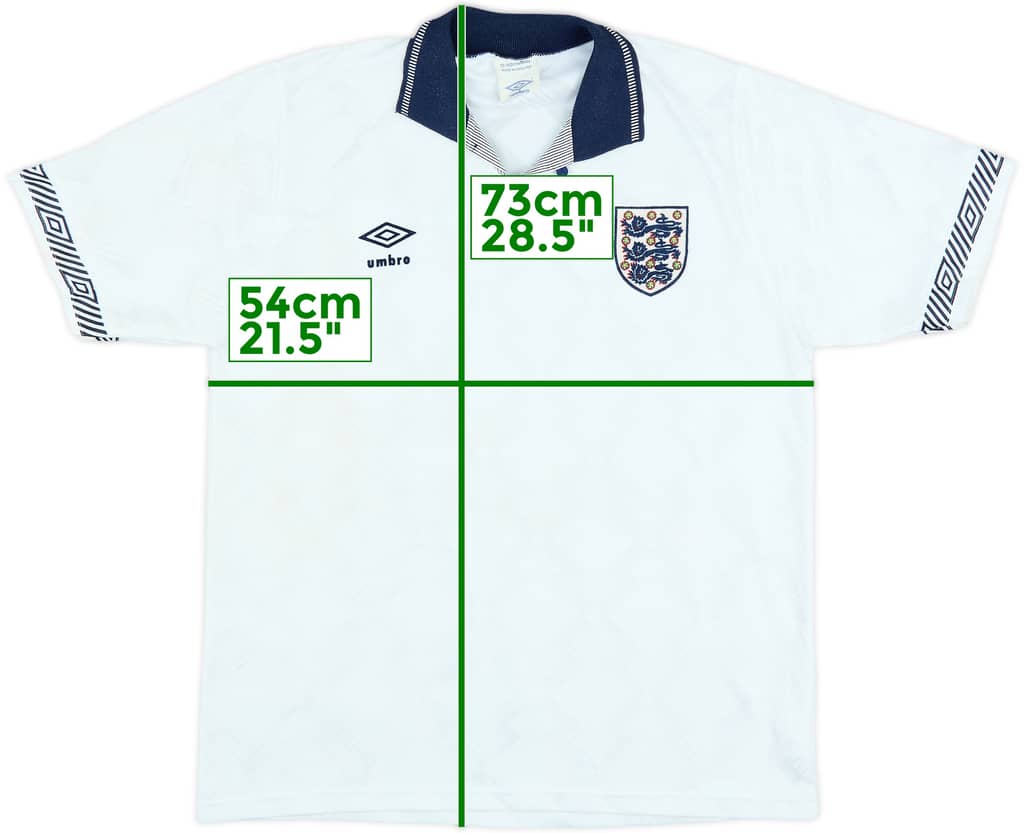 1990-92 England Home Shirt - 7/10 - (M)