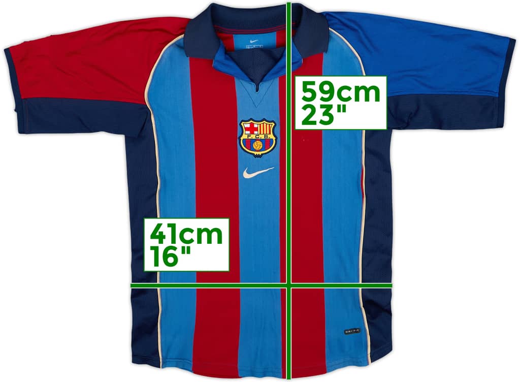1998-00 Barcelona Home Shirt - 7/10 - (12-13 Years)
