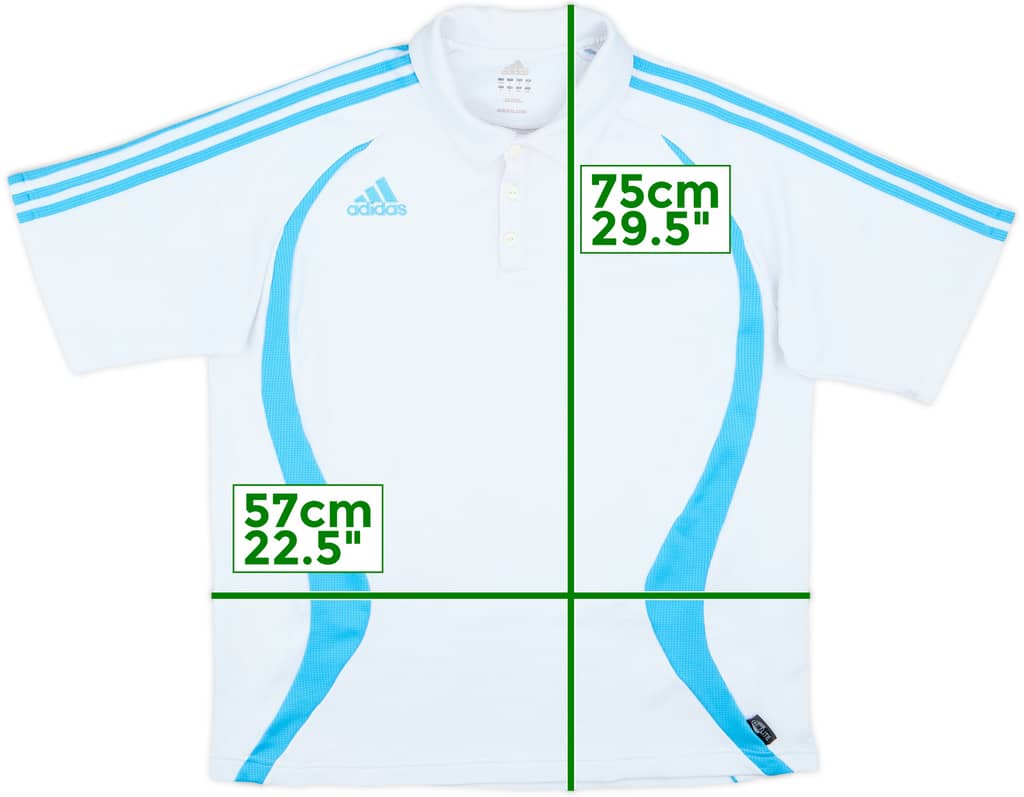 2006-07 Olympique Marseille adidas Polo Shirt - 6/10 - (L/XL)