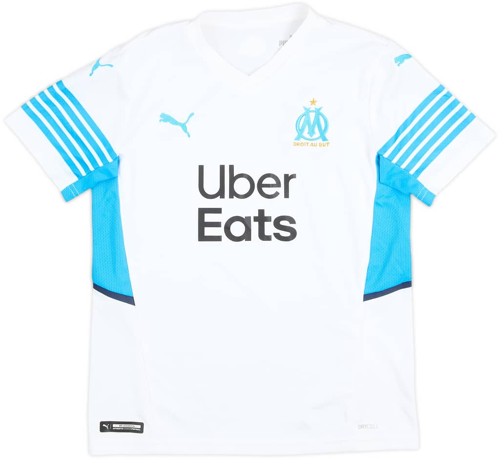 2021-22 Olympique Marseille Home Shirt - 8/10 - (11-12 Years)
