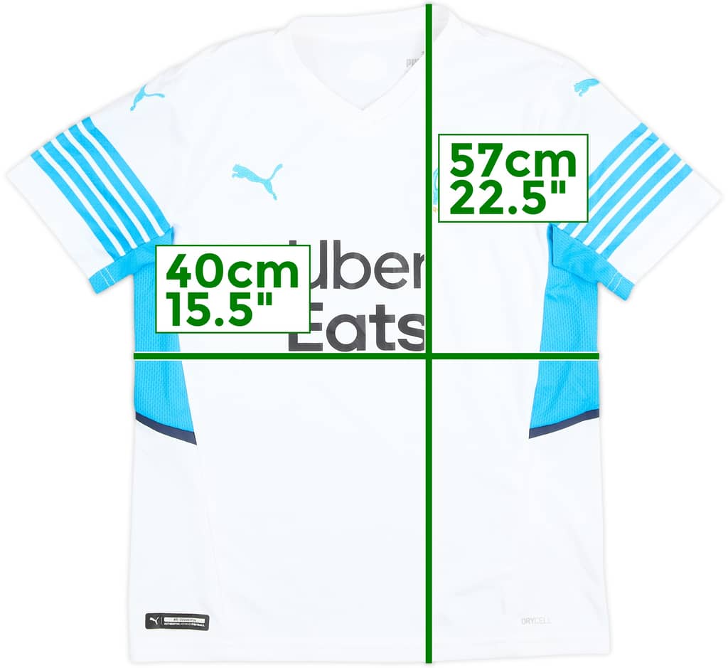 2021-22 Olympique Marseille Home Shirt - 8/10 - (11-12 Years)