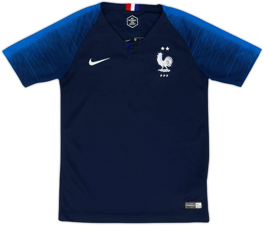 2018 France Home Shirt - 9/10 - (M.Boys)