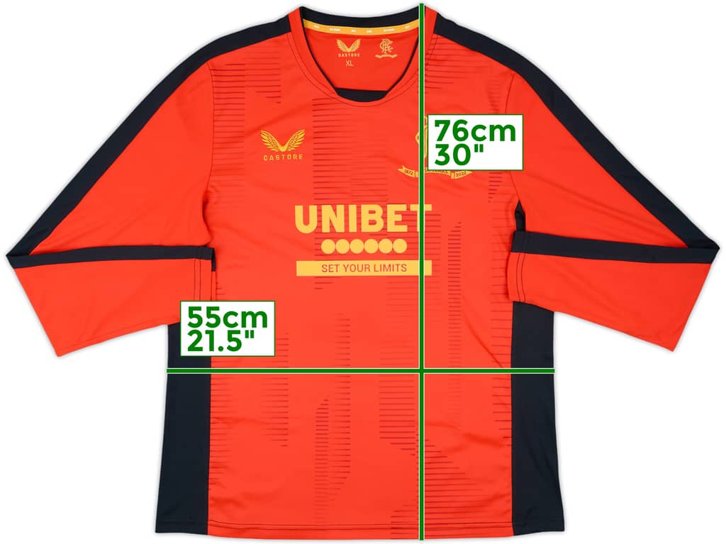 2021-22 Rangers Castore '150 Years Anniversary' Training L/S Shirt - 9/10 - (XL)