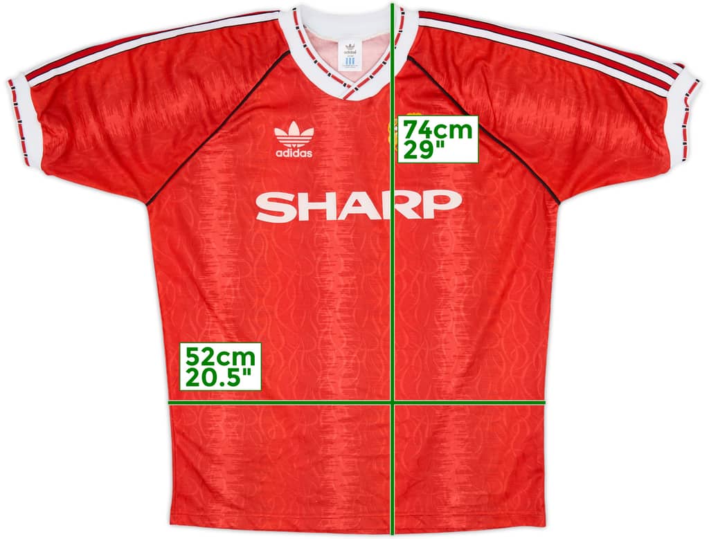 1990-92 Manchester United Home Shirt - 9/10 - (L)