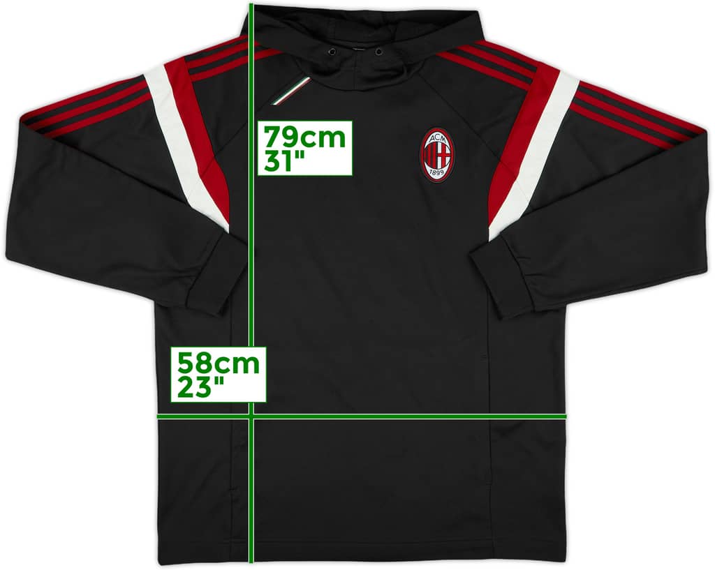 2014-15 AC Milan adidas Hooded Sweat Top - 8/10 - (XL)