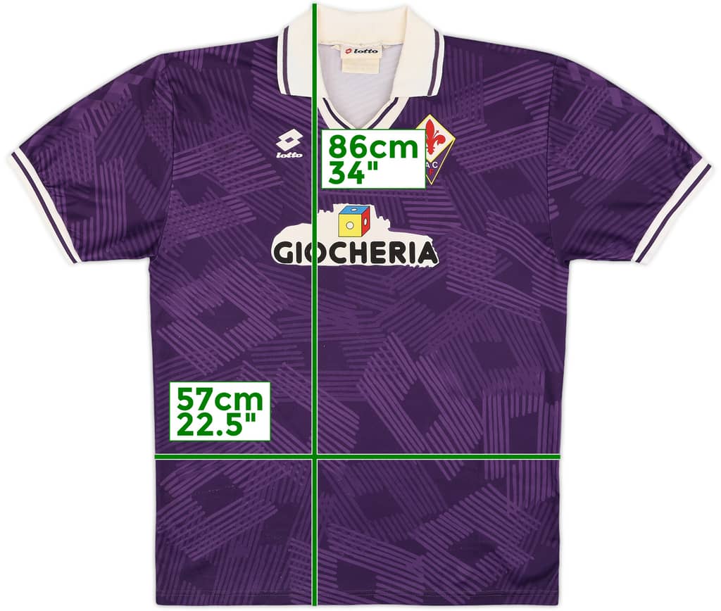 1991-92 Fiorentina Home Shirt - 8/10 - (XL)