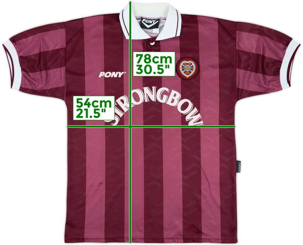 1995-97 Hearts Home Shirt - 8/10 - (M)