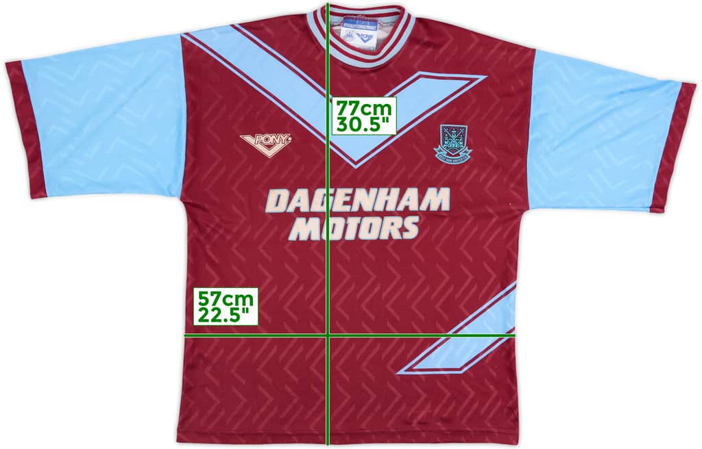 1993-95 West Ham Home Shirt - 7/10 - (L)