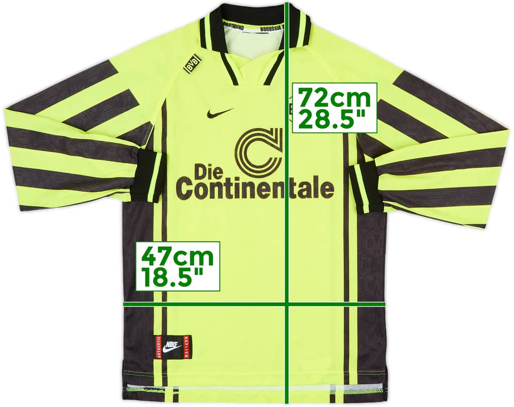 1996-97 Borussia Dortmund Home L/S Shirt - 8/10 - (M)