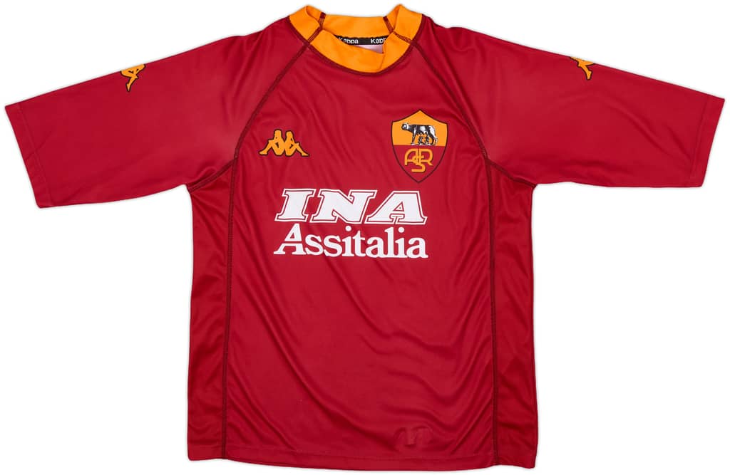 2000-01 Roma Basic Home Shirt - 8/10 - (L.Boys)