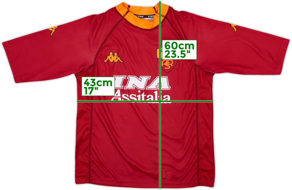 2000-01 Roma Basic Home Shirt - 8/10 - (L.Boys)