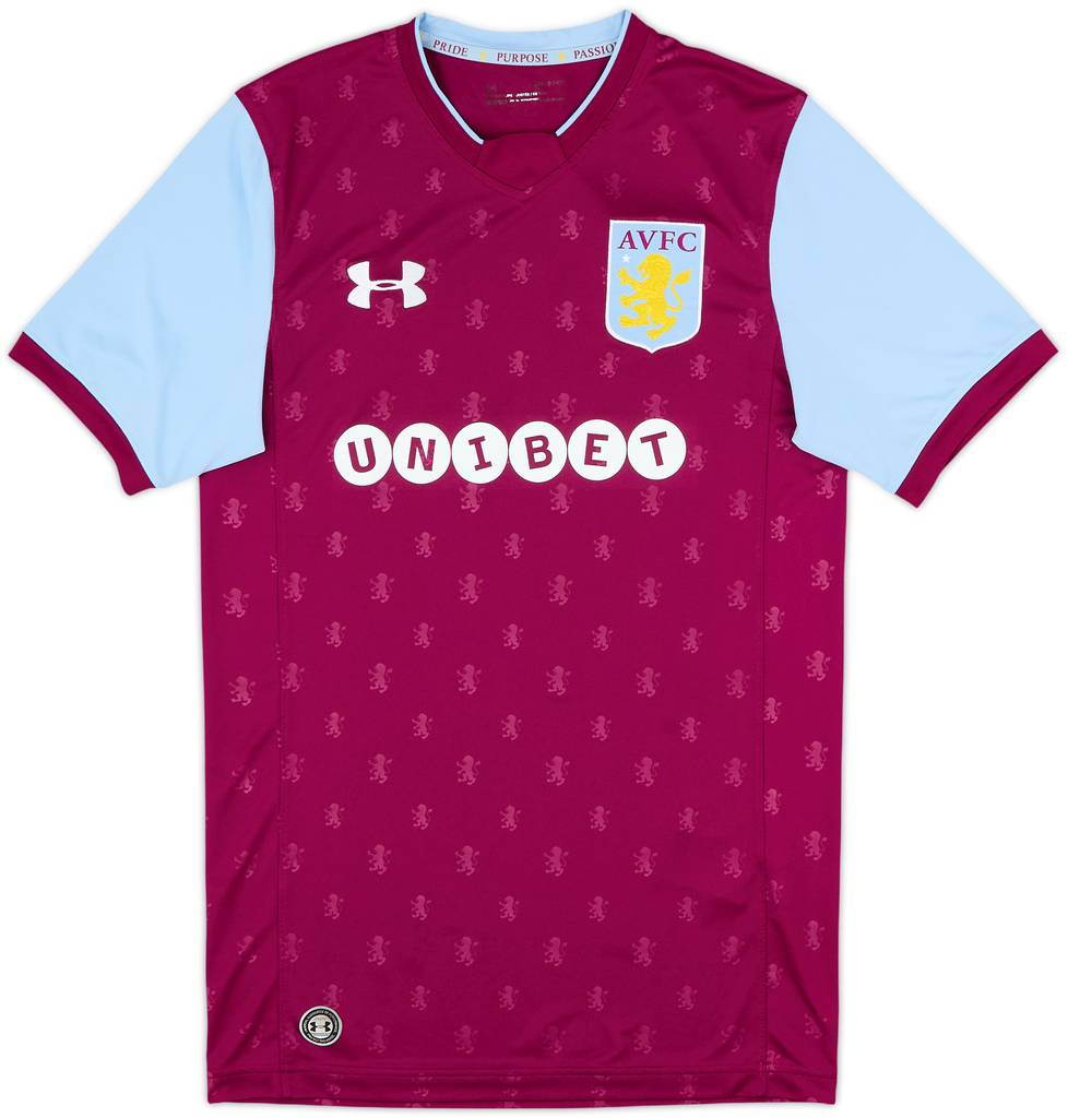 2017-18 Aston Villa Home Shirt - 8/10 - (S)