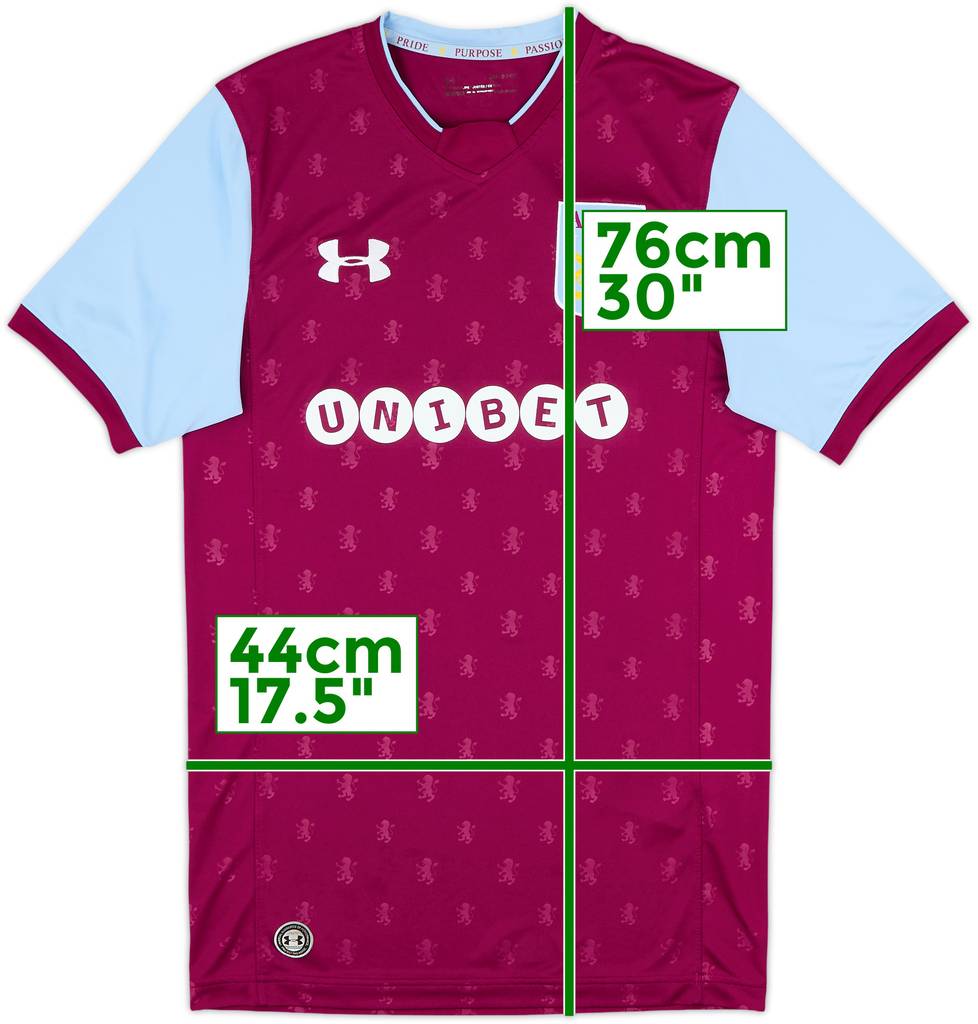 2017-18 Aston Villa Home Shirt - 8/10 - (S)